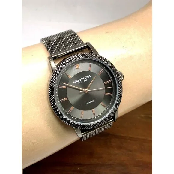 Kenneth Cole Men's Watch GG70017 Quartz Gray Dial Gunmetal Stainless Steel 44mm